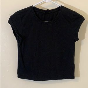 A tight, crop top and short sleeve crop top